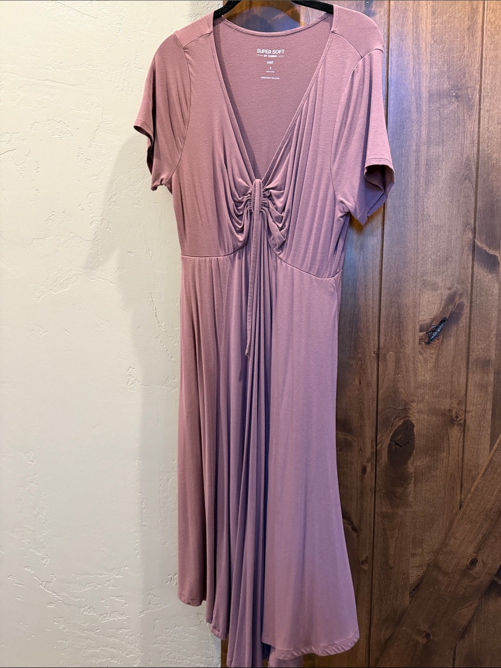 torrid Mauve Ruched-Front Midi Dress